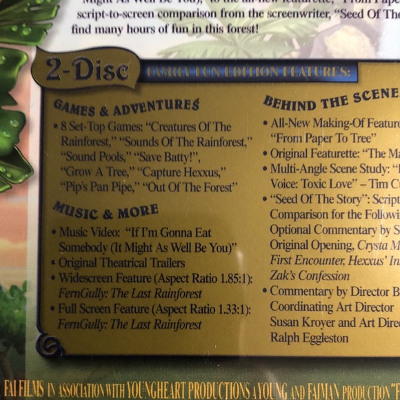 20th century fox family fun edition Ferngully the last rainforest rated E - Picture 3 of 4